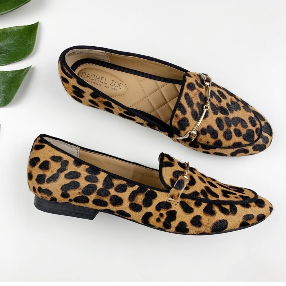 Rachel Zoe Axe Calf Hair Leopard Print Flats 9